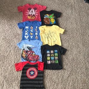 Bundle of 7 Disney/Star Wars/Marvel Boys Ts